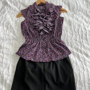 The Limited Button Down Ruffle Top